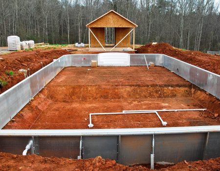 In Ground Swimming Pool A New In Ground Swimming Pool being installed in a New Housing Development